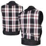 Xelement ‘Gold Series’ XS13004 Men's 'Dagger’ Black Leather MC Vest with Flannel Liner