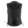 Xelement XS24004 Ladies ‘Gemma’ Black Leather Vest with Side Lace Adjustment