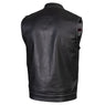 Xelement ‘Gold Series’ XS13004 Men's 'Dagger’ Black Leather MC Vest with Flannel Liner