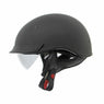 Outlaw Helmets T72 Matte Black Motorcycle Half Helmet for Men & Women with Drop Down Sun Visor DOT Approved - Adult Unisex Skull Cap for Bike Scooter ATV UTV Chopper Skateboard