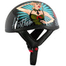 Outlaw Helmets HT1 Hustler Glossy Black Its Just Sex Motorcycle Half Helmet for Men & Women DOT Approved - Adult Unisex Skull Cap for Bike Scooter ATV UTV Chopper Skateboard