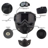 Outlaw 50 Nemesis Vintage Face Mask with Detachable Motorcycle Goggles and UV 400 Lens