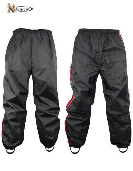 Xelement RN4766 Men's Black and Red 2-Piece Motorcycle Rain Suit with Boot Strap