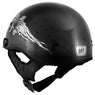 Outlaw Helmets T70 Black Freedom Skull Motorcycle Half Helmet for Men & Women with Sun Visor DOT Approved - Adult Unisex Skull Cap for Bike Scooter ATV UTV Chopper Skateboard